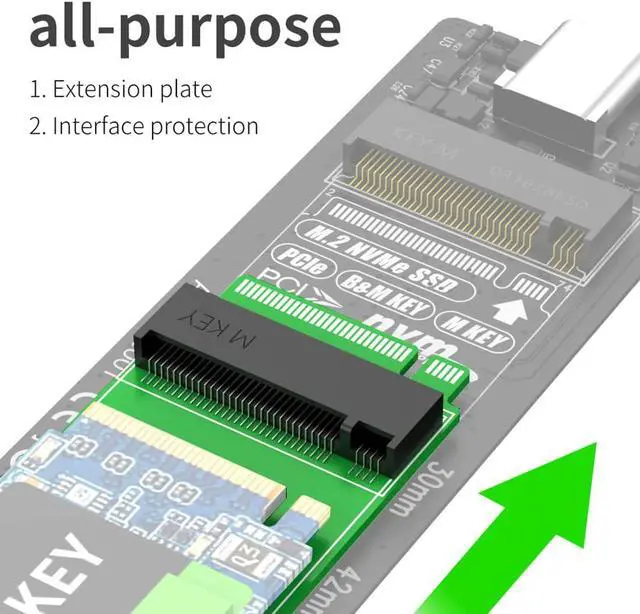 Alt view image 4 of 7 - M.2 SSD Adapter Card Test Protector Board B+M Key SATA NGFF Extension Protection Hard Drive Adapter Card for Hard Disk (for NVME PCIE)