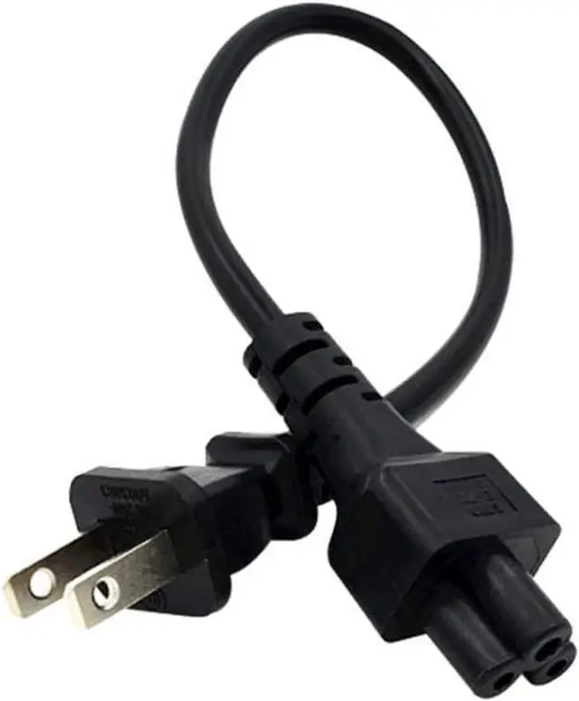 Main image of 1FT C5 Connector Female to Male 3 Prong AC Power Cord Computer Power Extension Cable 0.75mm 2Pin Power Plug Cord (C5 to 1-15P)