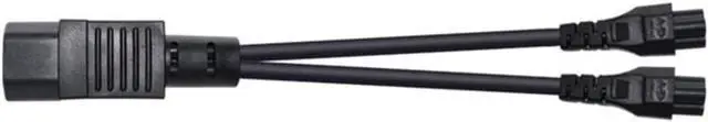 Alt view image 2 of 4 - 1FT C14 Male PDU Style Computer Power Extension Cable Y Splitter Power Plug Cord (C14 to C5+C5)