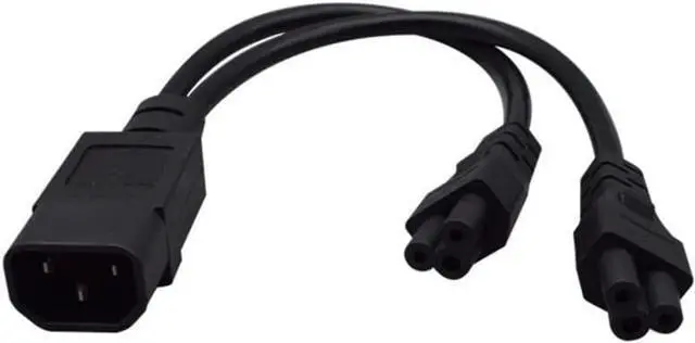 Alt view image 3 of 4 - 1FT C14 Male PDU Style Computer Power Extension Cable Y Splitter Power Plug Cord (C14 to C5+C5)