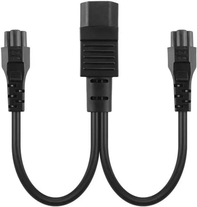 Alt view image 4 of 4 - 1FT C14 Male PDU Style Computer Power Extension Cable Y Splitter Power Plug Cord (C14 to C5+C5)