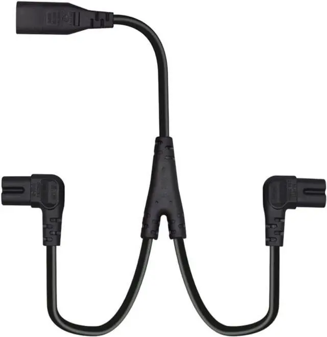 Main image of Figure 8 Power Cord 0.75mm 2 Pin Universal Replacement AC Power Cable for Camera Battery Chargers TV Computer Monitor Projector Printer etc (0.3M C8 to 2*C7 Angled)