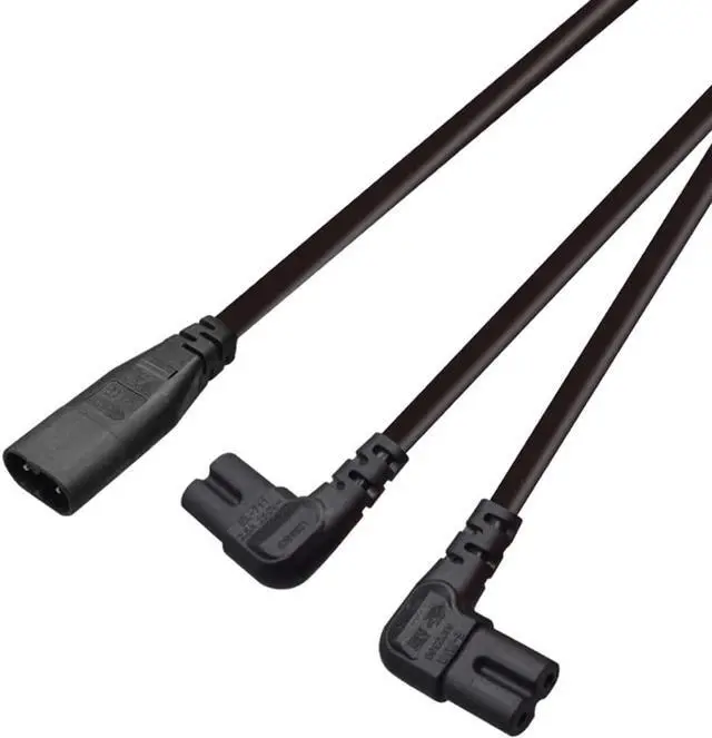 Alt view image 3 of 4 - Figure 8 Power Cord 0.75mm 2 Pin Universal Replacement AC Power Cable for Camera Battery Chargers TV Computer Monitor Projector Printer etc (0.3M C8 to 2*C7 Angled)