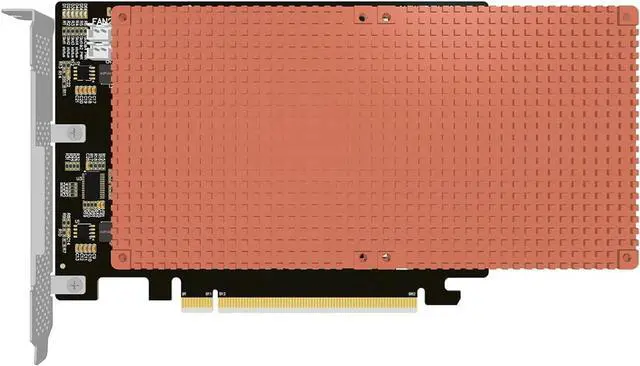 Alt view image 2 of 7 - PCIe 4.0 16x to 4X M.2 NVME SSD Adapter Card PCIe 4.0 GEN4 Full Speed Bifurcation Four-Bay Board Expansion Card 1 to 4 M.2 NVMe SSD Adapter Support 2242 2260 2280 22110 (with Heatsink)