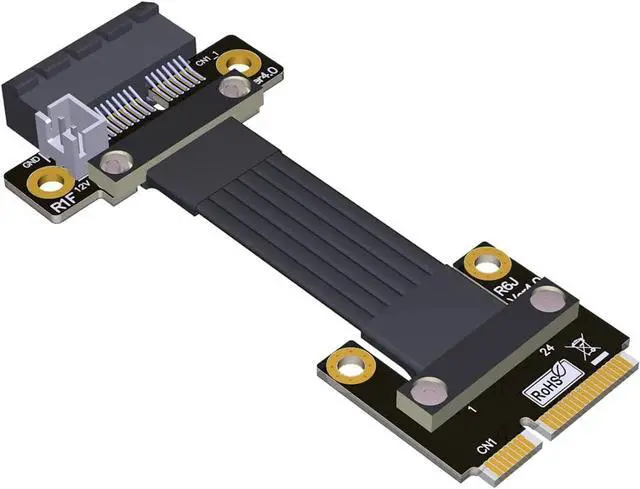 Main image of Mini-Pcie Wireless Network Card to Pcie 4.0 x1/ x4/ x16 Riser Extension Cable PCIe 4.0 mPCIe M.2 NVME SSD Motherboard Riser Ribbon Extender (15cm,Pcie4.0 1X R61JF)