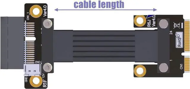 Alt view image 2 of 5 - Mini-Pcie Wireless Network Card to Pcie 4.0 x1/ x4/ x16 Riser Extension Cable PCIe 4.0 mPCIe M.2 NVME SSD Motherboard Riser Ribbon Extender (15cm,Pcie4.0 1X R61JF)