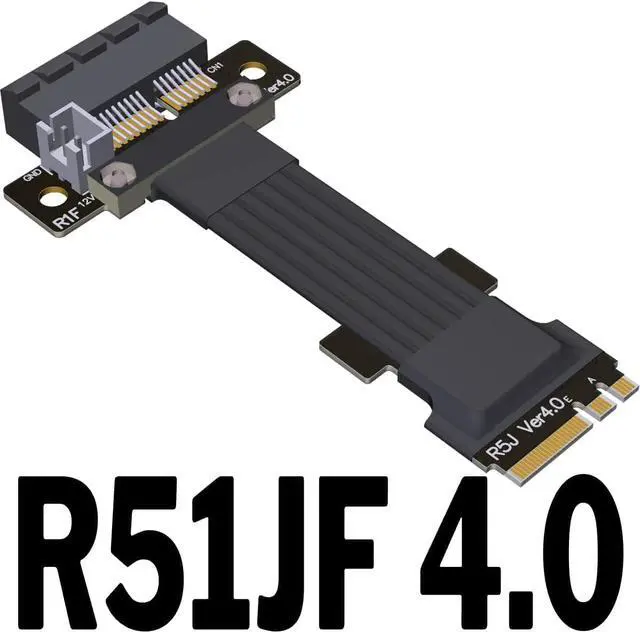 Alt view image 2 of 3 - PCI-e 4.0 M.2 WiFi A.E Key A+E to PCI-e x1/ x4/ x16 Slot Riser Extender Adapter Card Ribbon Gen4.0 PCIE Cable Wireless Network Card 8G/BPS (15cm,Pcie4.0 1x R51JF)