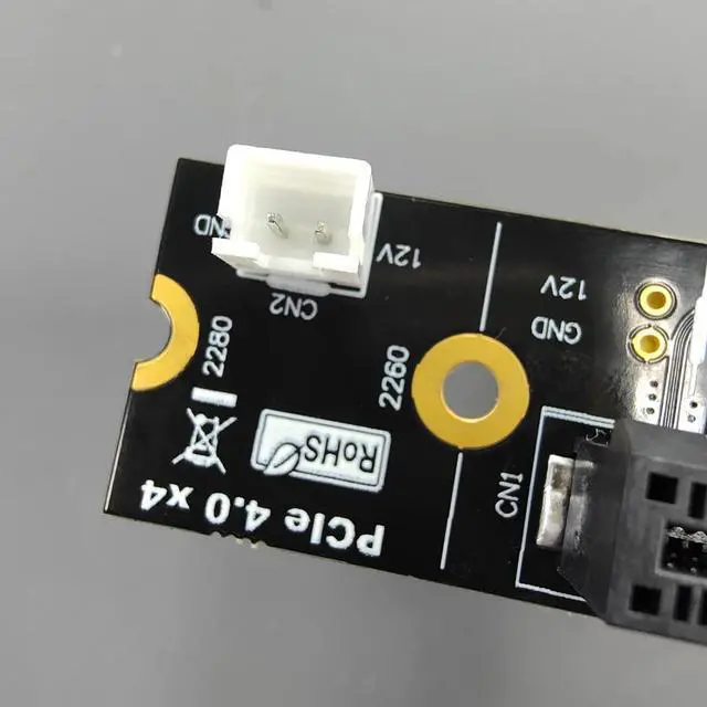 Alt view image 4 of 7 - NVMe M2 Key-M to PCI-e 4.0 4X 1X Slot Riser Card with 4 Pin MOLEX Power Cable M.2 2260 2280 SSD Port to PCIE Adapter Converter Multiplier for BTC Miner Mining (R42A)