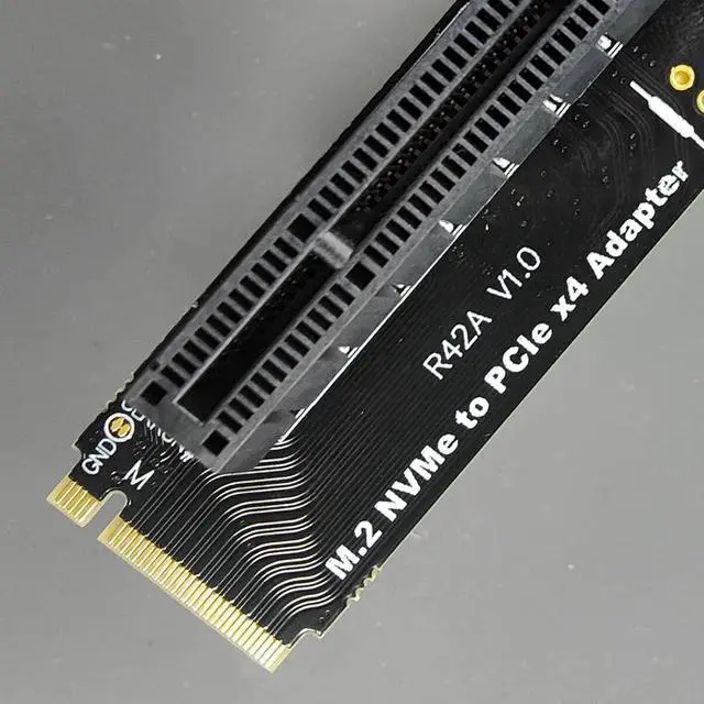 Alt view image 5 of 7 - NVMe M2 Key-M to PCI-e 4.0 4X 1X Slot Riser Card with 4 Pin MOLEX Power Cable M.2 2260 2280 SSD Port to PCIE Adapter Converter Multiplier for BTC Miner Mining (R42A)