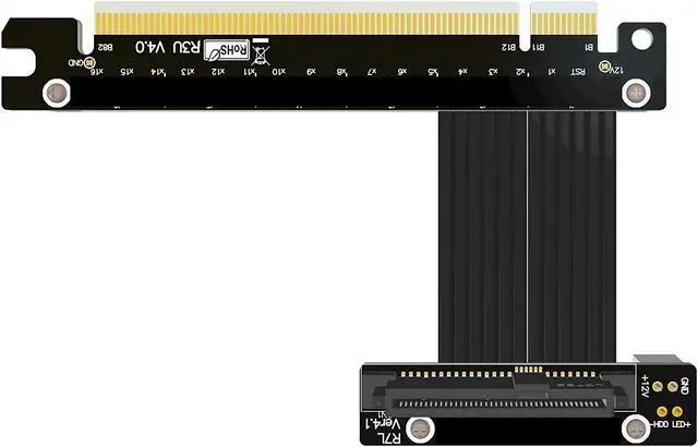 Alt view image 3 of 7 - PCIe4.0 x16 to U.2 SFF-8639 Extension Cable Data Transfer Solid State Drive Converter SFF8639 Expansion Riser for U.2 NVMe SSD Hard Disk Gen4 Riser Card Intel (0.25m,R37UL-TU)