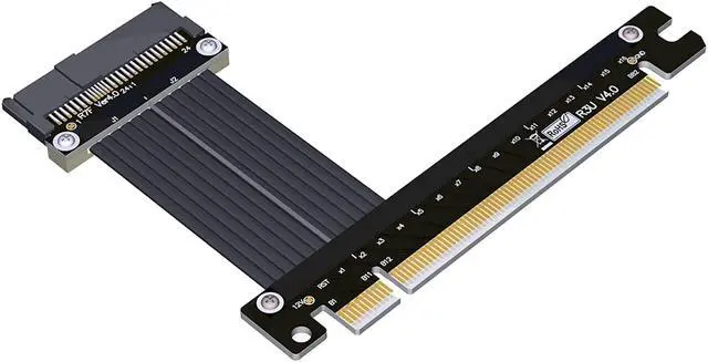 Main image of PCIe4.0 x16 to U.2 SFF-8639 Extension Cable Data Transfer Solid State Drive Converter SFF8639 Expansion Riser for U.2 NVMe SSD Hard Disk Gen4 Riser Card Intel (0.25m,R37UF)
