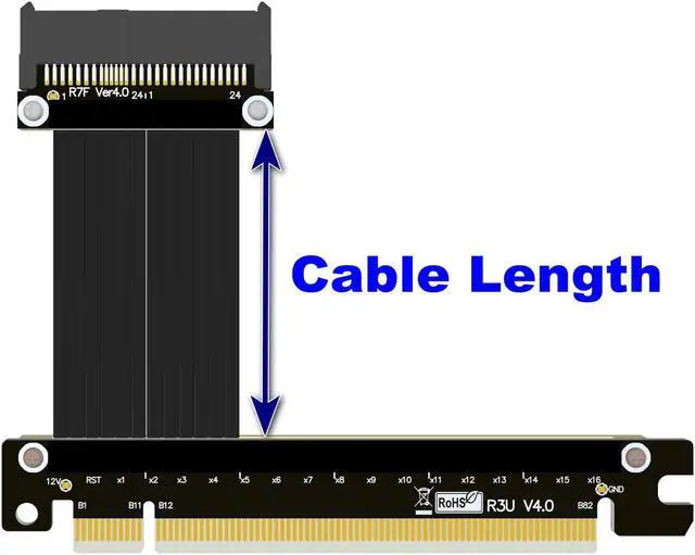 Alt view image 4 of 6 - PCIe4.0 x16 to U.2 SFF-8639 Extension Cable Data Transfer Solid State Drive Converter SFF8639 Expansion Riser for U.2 NVMe SSD Hard Disk Gen4 Riser Card Intel (0.25m,R37UF)
