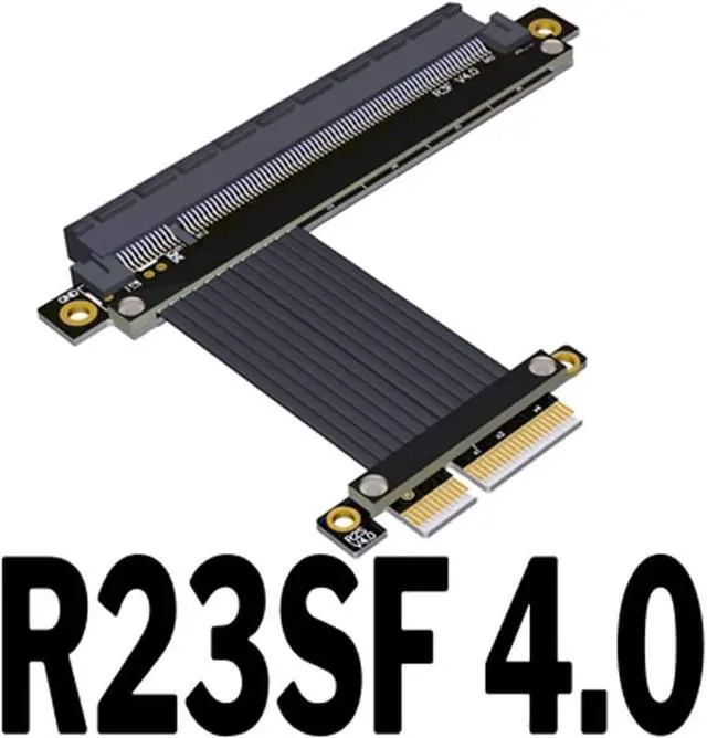 Alt view image 2 of 7 - PCI-E 4.0 Extension Cable 32G/BPS PCI Express Gen4 16x to 4X Riser Card New Shielding Graphics Card 4.0 x16 x4 PCIE Riser Extender for GTX3080ti RX5700xt GPU 1U Server (0.25m,R23SF)