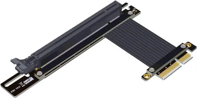 Main image of PCI-E 4.0 Extension Cable 32G/BPS PCI Express Gen4 16x to 4X Riser Card New Shielding Graphics Card 4.0 x16 x4 PCIE Riser Extender for GTX3080ti RX5700xt GPU 1U Server (0.15m,R23SH)