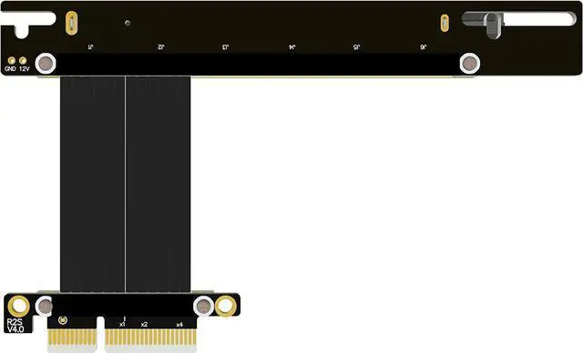 Alt view image 4 of 6 - PCI-E 4.0 Extension Cable 32G/BPS PCI Express Gen4 16x to 4X Riser Card New Shielding Graphics Card 4.0 x16 x4 PCIE Riser Extender for GTX3080ti RX5700xt GPU 1U Server (0.15m,R23SH)