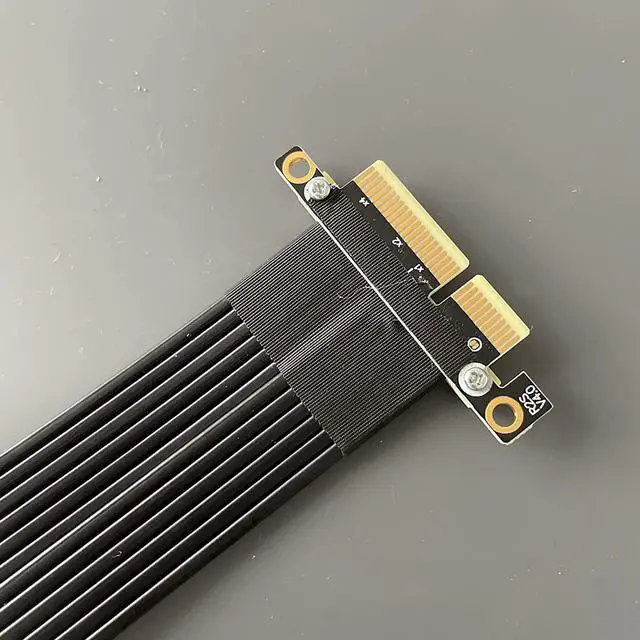 Alt view image 5 of 6 - PCI-E 4.0 Extension Cable 32G/BPS PCI Express Gen4 16x to 4X Riser Card New Shielding Graphics Card 4.0 x16 x4 PCIE Riser Extender for GTX3080ti RX5700xt GPU 1U Server (0.25m,R23SL)
