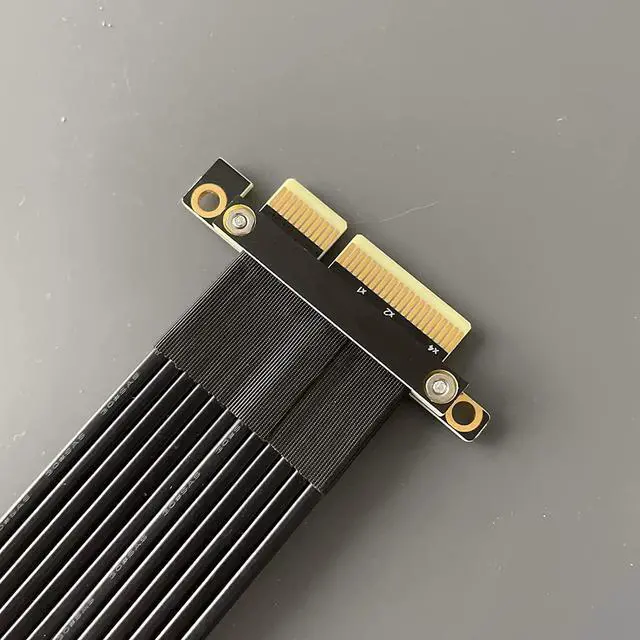 Alt view image 6 of 6 - PCI-E 4.0 Extension Cable 32G/BPS PCI Express Gen4 16x to 4X Riser Card New Shielding Graphics Card 4.0 x16 x4 PCIE Riser Extender for GTX3080ti RX5700xt GPU 1U Server (0.25m,R23SL)