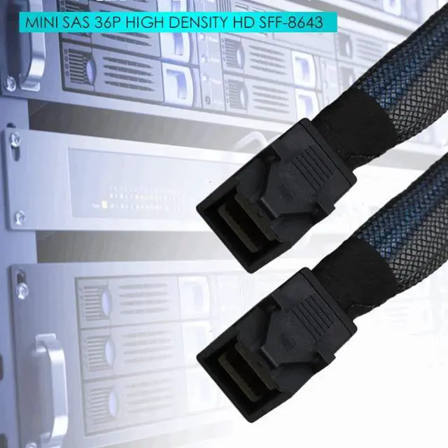 Alt view image 2 of 6 - 0.5m/1m Internal Mini SAS SFF-8643 to SFF-8643 Cable Mini SAS HD SFF 8643 Cable Adapter Support RAID Controller for Computer Hard Disk Server TV Projector (0.5m)