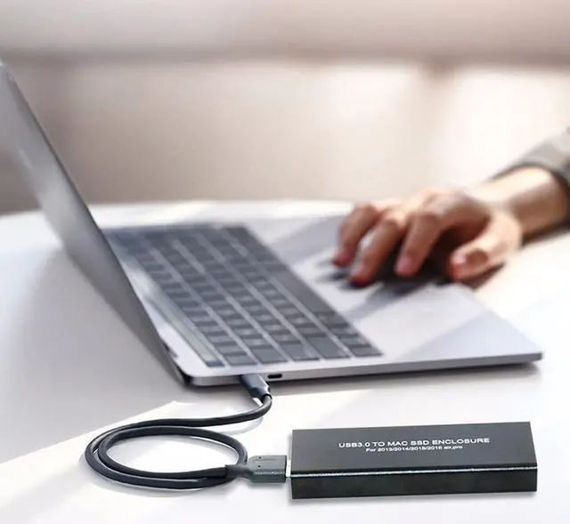 Alt view image 7 of 7 - USB C 3.0 to 12+16Pin SSD Enclosure Compatible with Apple MacBook Air pro Retina 2013 2014 2015 2016 SSD A1493 A1502 (Black)