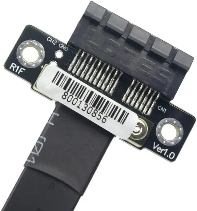 Alt view image 4 of 6 - R11S PCIe 3.0 x1 to x1 Extension Cable EMI Shielding 8G/BPS High Speed PCI Express 1x Riser Card Extender Ribbon Cable (45cm,R11SF-WK Open Type)