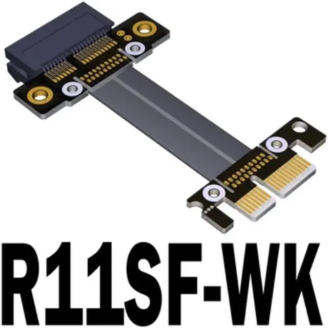 Alt view image 2 of 6 - R11S PCIe 3.0 x1 to x1 Extension Cable EMI Shielding 8G/BPS High Speed PCI Express 1x Riser Card Extender Ribbon Cable (45cm,R11SF-WK Open Type)