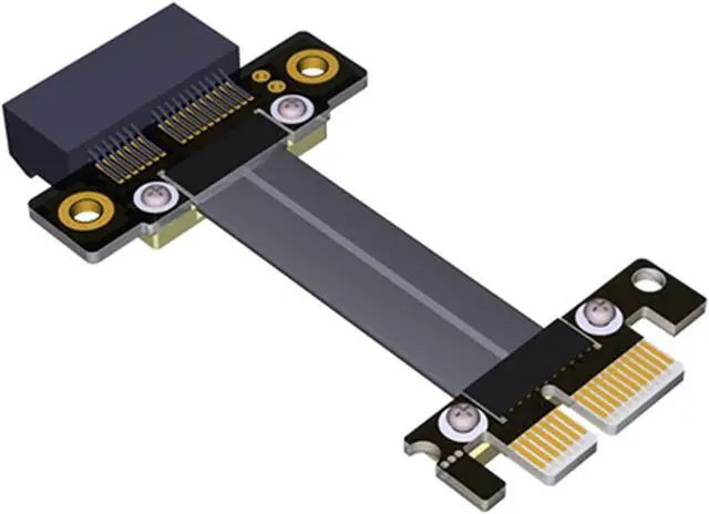 Main image of R11S PCIe 3.0 x1 to x1 Extension Cable EMI Shielding 8G/BPS High Speed PCI Express 1x Riser Card Extender Ribbon Cable (15cm,R11SF Closed Type)