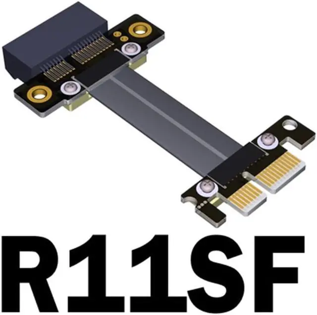 Alt view image 2 of 6 - R11S PCIe 3.0 x1 to x1 Extension Cable EMI Shielding 8G/BPS High Speed PCI Express 1x Riser Card Extender Ribbon Cable (15cm,R11SF Closed Type)
