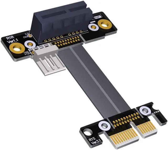 Main image of R11S PCIe 3.0 x1 to x1 Extension Cable EMI Shielding 8G/BPS High Speed PCI Express 1x Riser Card Extender Ribbon Cable (45cm,R11SR-WK)