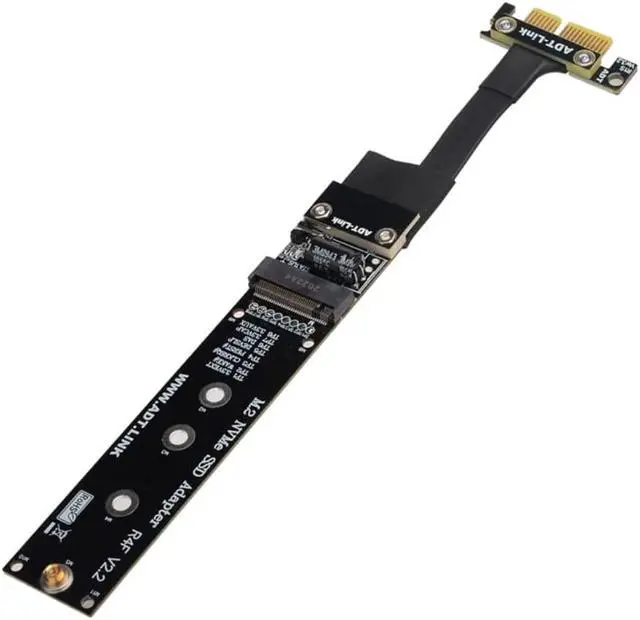 Alt view image 4 of 6 - M.2 M Key NVMe SSD to PCI-e PCIe x1 Adapter Riser Card PCIe 4X to 1x Extension Cable Flexible Flat Cable PCI Express 1x Gen3.0 R14SF (25cm)