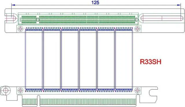 Alt view image 3 of 3 - Graphics Video Cards Vertical Bracket PCIe 3.0 x16 PCI-E Express Extender Extension Cable for ATX PC Chassis Case Support RTX2080ti GTX1080ti Titan XP Radeon580 VEGA64 (15cm,R33SH Cable)