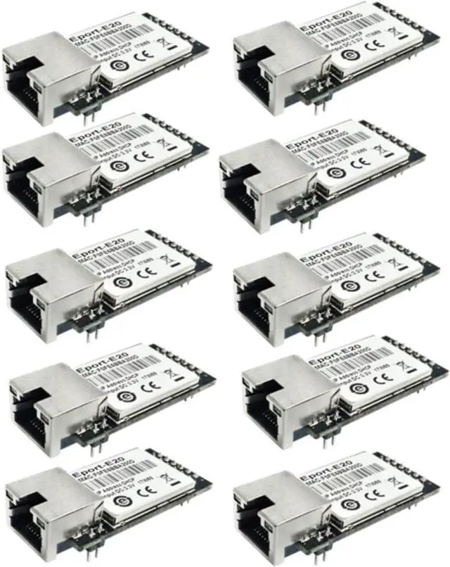 Main image of 5/10PCS Eport-E20 Network Server Port FreeRTOS TTL Serial to Ethernet Embedded Module DHCP 3.3V DHCP TCP IP Telnet Converter MCU (10pcs)