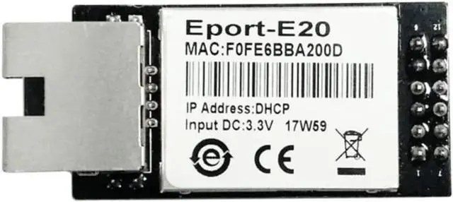 Main image of 5/10PCS Eport-E20 Network Server Port FreeRTOS TTL Serial to Ethernet Embedded Module DHCP 3.3V DHCP TCP IP Telnet Converter MCU (1pcs)