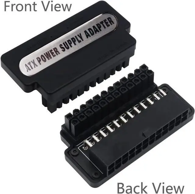 Alt view image 6 of 6 - ATX 24-Pin Female to 24 Pin Male 90 Degree Angled Adapter Mainboard Motherboard Power Connectors for Desktop Power Cable PC Power Supply Cable