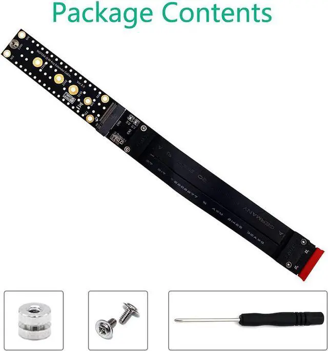 Alt view image 4 of 6 - M.2 NVMe SSD Extension Cable 20cm Solid Drive Riser Card M2 to PCI-Express 3.0 X4 PCIE Full Speed 32G/BPS M Key Extender Support 2242/2260/2280 SSD