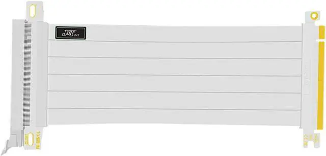 Alt view image 2 of 4 - 180 Degree Right Angle PCI-E 3.0 16x to 16x Extension Cable White SHK-X16-1818B Full Speed Flexible Extender Card Universal PCI-E 16x Riser pcie Extender for BTC Bitcoin Mining (50cm)