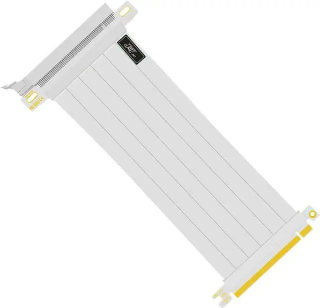 Main image of 180 Degree Right Angle PCI-E 3.0 16x to 16x Extension Cable White SHK-X16-1818B Full Speed Flexible Extender Card Universal PCI-E 16x Riser pcie Extender for BTC Bitcoin Mining (50cm)