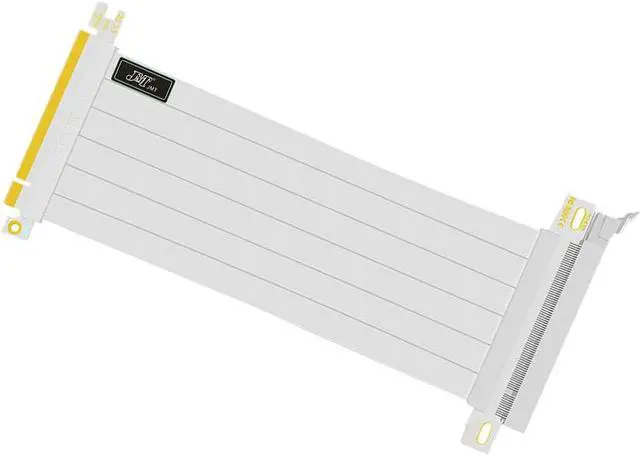 Alt view image 4 of 4 - 180 Degree Right Angle PCI-E 3.0 16x to 16x Extension Cable White SHK-X16-1818B Full Speed Flexible Extender Card Universal PCI-E 16x Riser pcie Extender for BTC Bitcoin Mining (50cm)