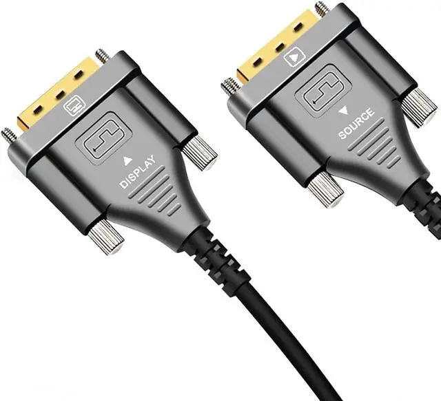 Alt view image 7 of 7 - Optical Fiber DVI to DVI Cable 2.0 18Gbps Dual Link Male to Male Digital Video Cable Gold Plated 4K 30Hz 250mW Support 3840x2160 for Gaming, DVD, Laptop,PS4, HDTV and Projector (20M)