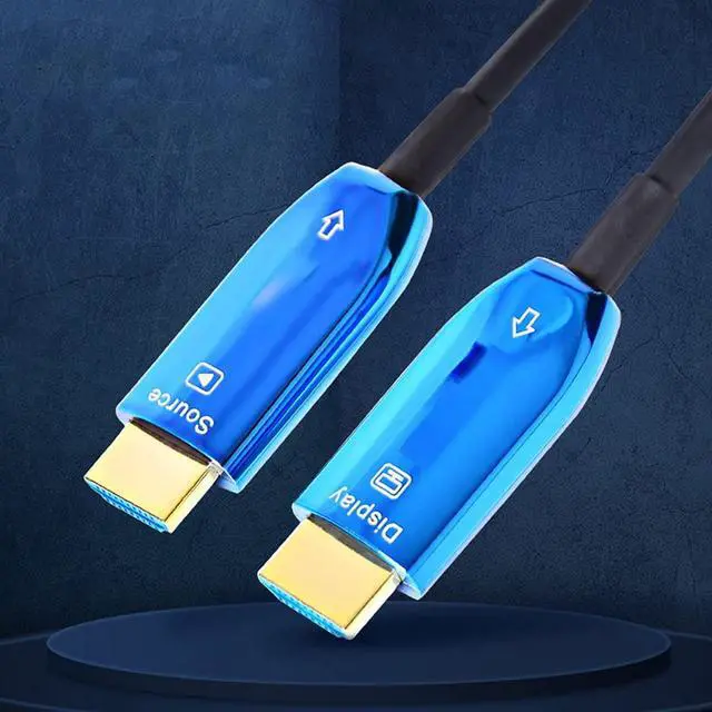 Alt view image 2 of 6 - 8K@60HZ Optical Fiber DP Cable 32Gbps/48Gbps 250mw High Speed Silicon Line Chip (4:4:4 HDR/RGB eARC HiFi) Compatible with HDMI Device Computer PS4/3 UHD TV Xbox One Projector (2.1 Version,20m)