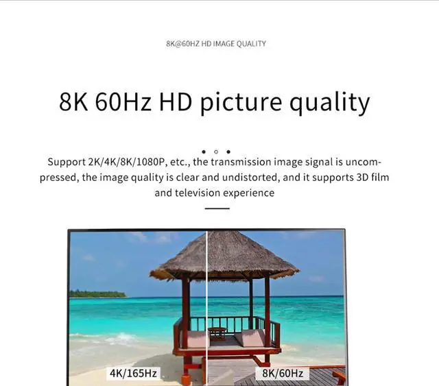 Alt view image 4 of 6 - 8K@60HZ Optical Fiber DP Cable 32Gbps/48Gbps 250mw High Speed Silicon Line Chip (4:4:4 HDR/RGB eARC HiFi) Compatible with HDMI Device Computer PS4/3 UHD TV Xbox One Projector (2.1 Version,20m)
