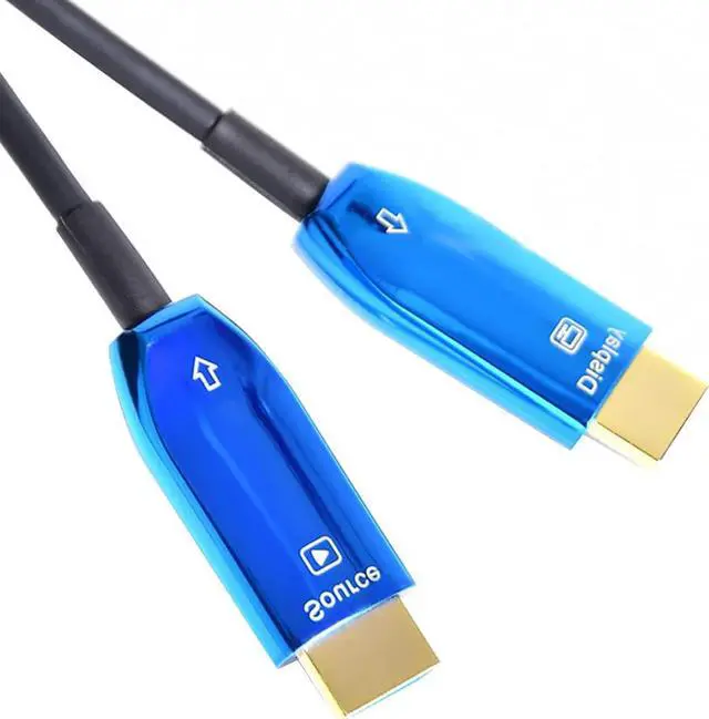Alt view image 6 of 6 - 8K@60HZ Optical Fiber DP Cable 32Gbps/48Gbps 250mw High Speed Silicon Line Chip (4:4:4 HDR/RGB eARC HiFi) Compatible with HDMI Device Computer PS4/3 UHD TV Xbox One Projector (2.1 Version,20m)