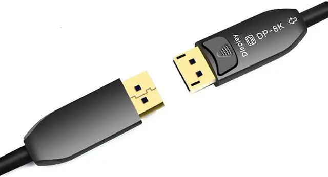 Alt view image 6 of 6 - 8K@60HZ Optical Fiber DP Cable 32Gbps/48Gbps 250mw High Speed Silicon Line Chip (4:4:4 HDR/RGB eARC HiFi) Compatible with HDMI Device Computer PS4/3 UHD TV Xbox One Projector (1.4 Version,10m)