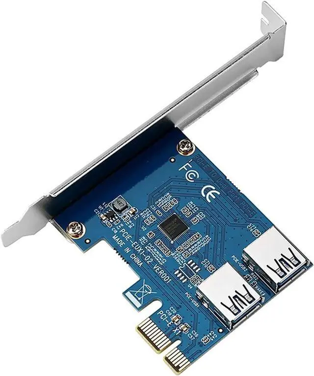 Main image of PCIe 1 to 2 PCI Express 1X Riser Card 2 in 1 PCI-E Expansion Card 2 Ports USB3.0 Adapter for Bitcoin Mining Device Rabbet Ethereum Mining ETH