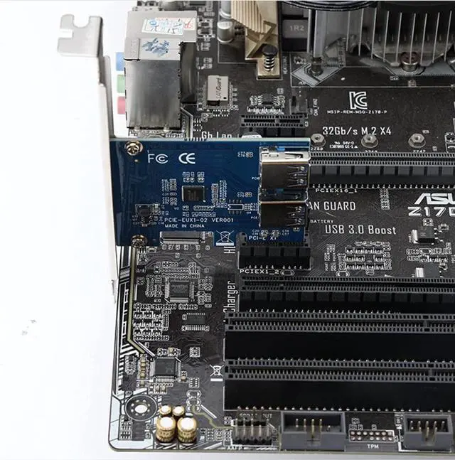 Alt view image 4 of 6 - PCIe 1 to 2 PCI Express 1X Riser Card 2 in 1 PCI-E Expansion Card 2 Ports USB3.0 Adapter for Bitcoin Mining Device Rabbet Ethereum Mining ETH