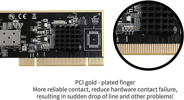 Alt view image 6 of 7 - diewu TXA087 1000Mbps PCI SFP Network Card Gigabit Ethernet LAN Adapter Fully Shielded SFP Slot with Intel 82545 Chip Support Windows Server/Linux/VMware