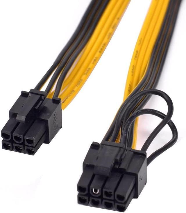 Alt view image 2 of 6 - 6PCS PCIe 6Pin to 6+2 Pin Power Supply Cable 8 Pin to 6 Pin PCI Express Graphics Card Power Cable GPU to GPU Male Port for Server 6Pin Converter Board BTC Miner (100cm,6PCS a Lot)