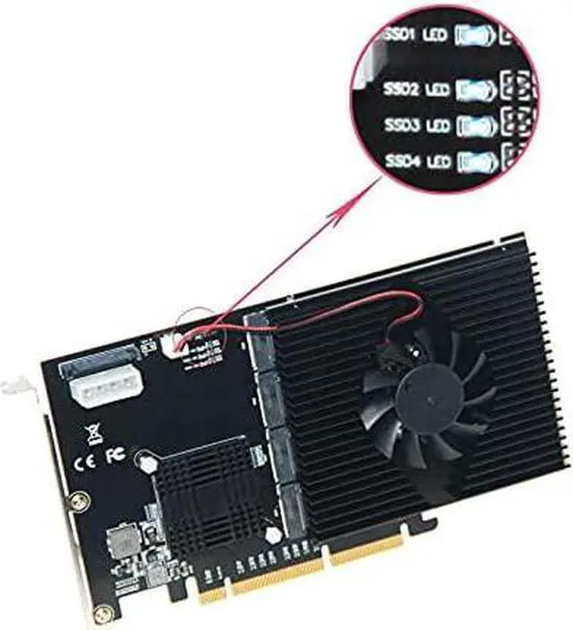 Alt view image 3 of 7 - M.2 NVMe PCI-E Adapter Card LM313 PCI-E 8X/16X to 4X M.2 NVMe(PCIe Protocol) Riser Card for NVME 2242 2260 2280 22110 SSD