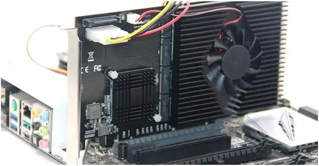 Alt view image 6 of 7 - M.2 NVMe PCI-E Adapter Card LM313 PCI-E 8X/16X to 4X M.2 NVMe(PCIe Protocol) Riser Card for NVME 2242 2260 2280 22110 SSD