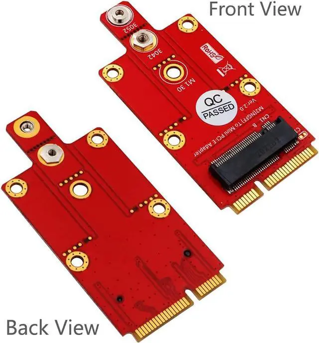 Alt view image 2 of 6 - M.2 NGFF Key B to Mini PCI-E Adapter Card with Screw Kit for 3G / 4G / 5G Module Support 3042/3052 Type M2 Key B Card Dimension