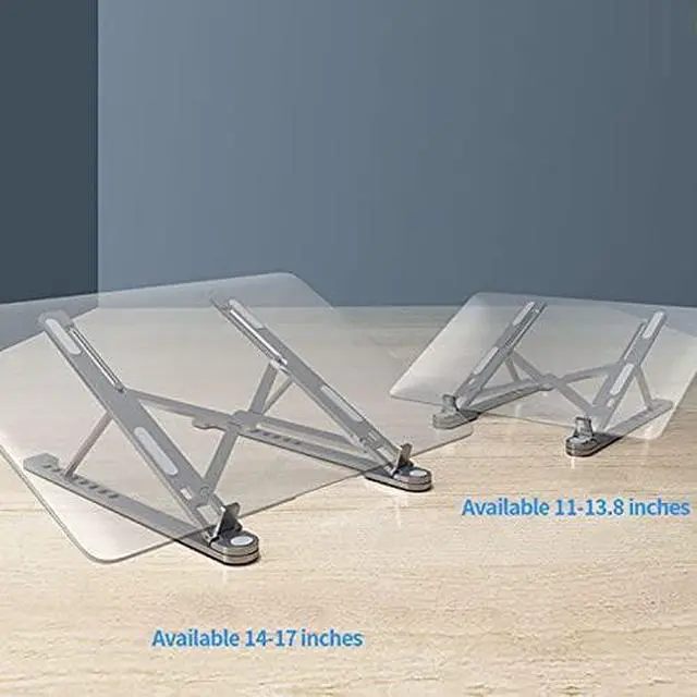 Alt view image 3 of 6 - Laptop Stand Foldable Aluminium Alloy Tablet Stand Bracket Laptop Holder Compatible with MacBook Pro Notebook (L Size,Grey with Magnetic)